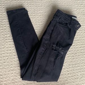 Topshop Jamie Ripped Black Skinny Jeans